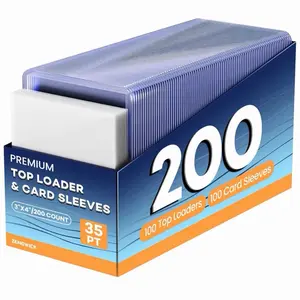200 Card Sleeves Top Loaders for Cards, 3" x 4" Hard Plastic Top loaders for Baseball Card Protectors