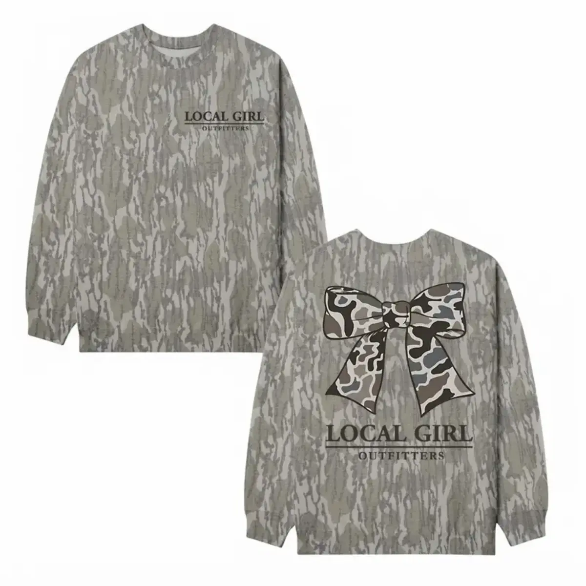 Mossy Oak Bottomland Camo Sweatshirt, Combat Waterfowl Graphic Crewneck, Unisex Hunting Pullover, Outdoor Camouflage Top for Men & Women