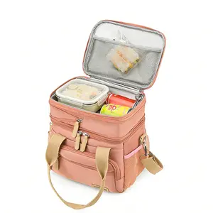Lunch Bag for Women, Loncheras Para Mujer, Leakproof Insulated Large Lunchbox Dual Compartment Lunch Box Adult For Work Beach Picnic Hiking (15L)