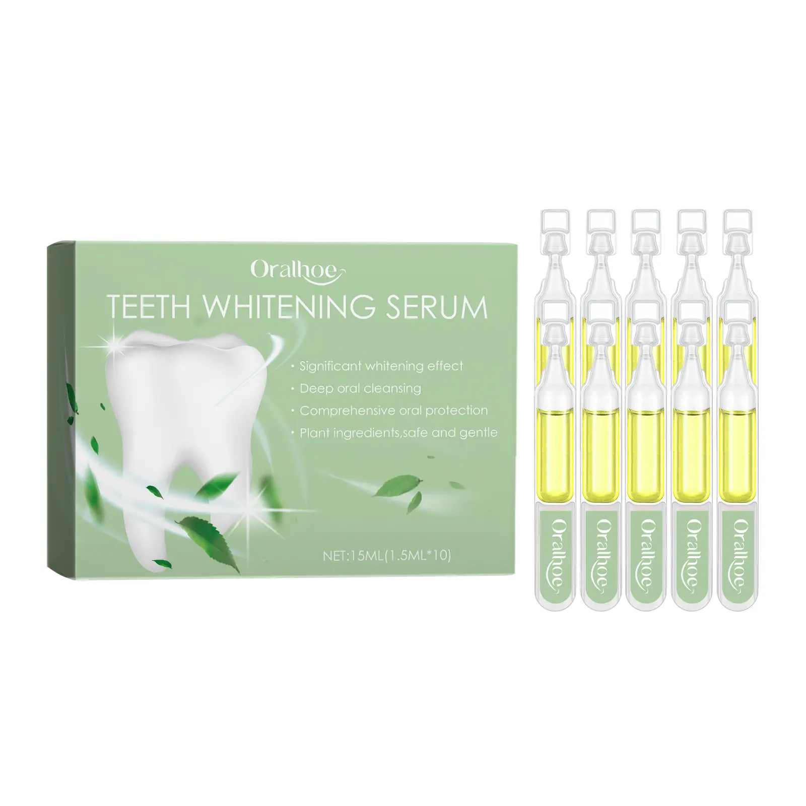 Oralhoe Teeth Whitening Serum, Whitening Teeth Yellow Stain Removal Gum Cleaning Serum tooth powder Brush v  34