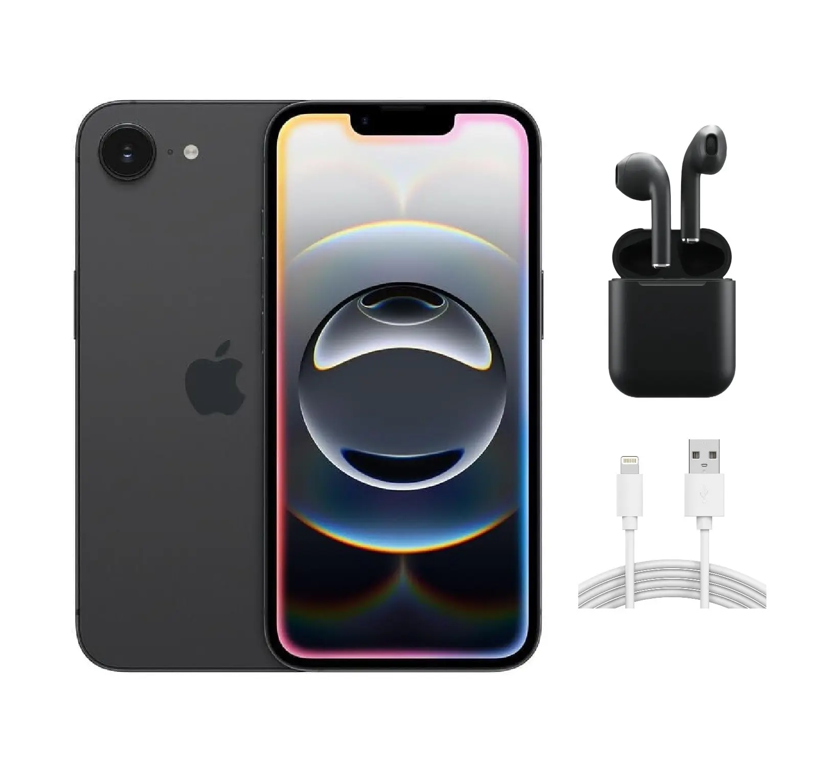Refurbished iPhone 16e (Unlocked)-Good Condition with Wireless Earbuds & 1 Year Warranty A3212