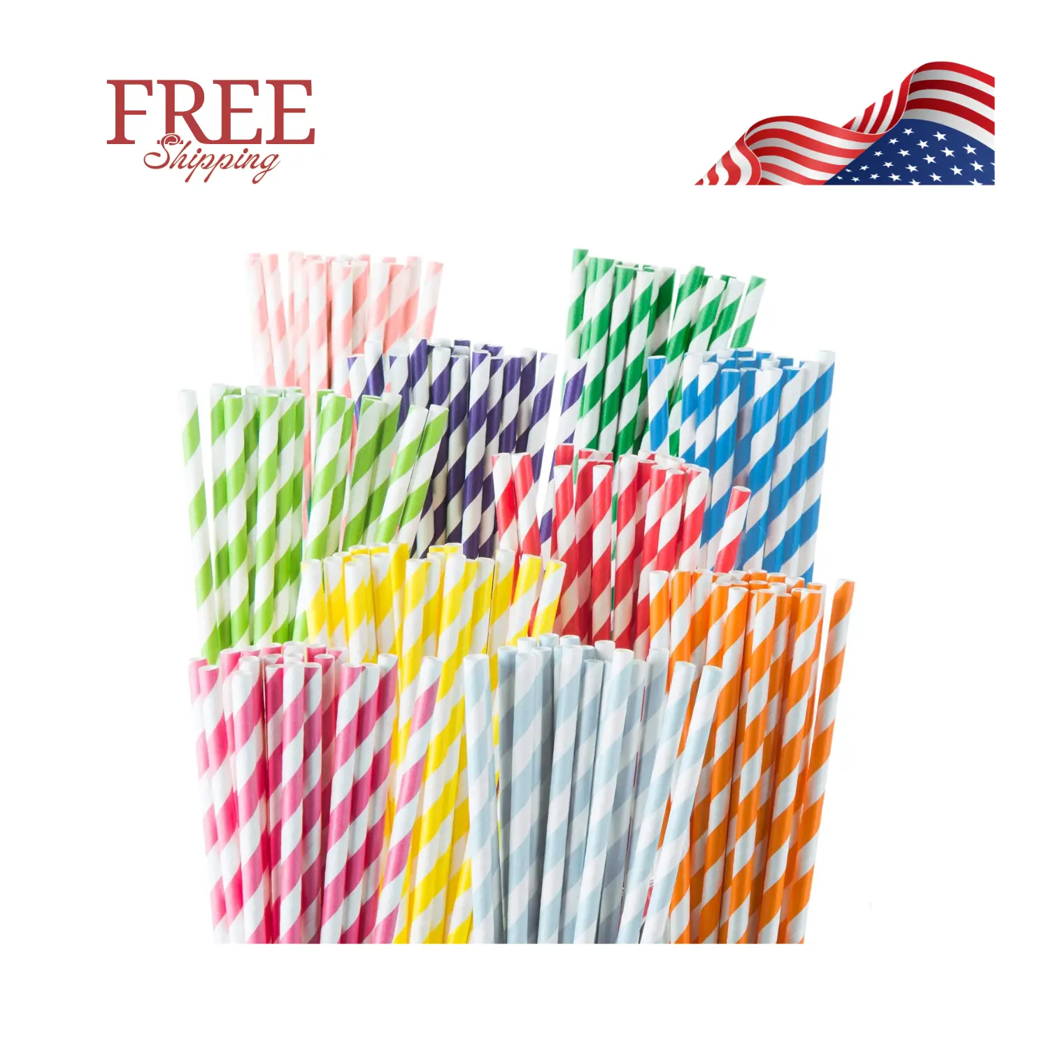 Paper Straws Disposable - 200 Pack