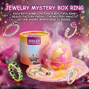 FINEFEY Mystery Box with Exquisite Rings-Fun Bubble Bomb-Surprise Jewelry Gift for Women Girls