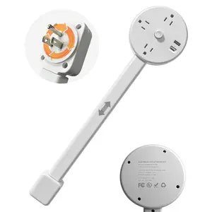 Rotating Electrical Outlet Extender Stick, Adjustable Wall Power Outlet Extender with USB, Flat Plug Extension Cord Socket Behind Couch, Expandable Electric Power Strip for  Office
