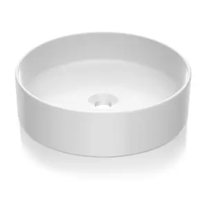 【GARVEE】Round Sinks for Bathrooms, Round Bowl Sink, Vessel Sinks, Circular White Vessel Sinks Countertop Sinks for Lavatory 45*45*12cm