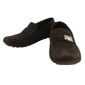 Pre-owned Louis Vuitton Suede Small Leather Goods Driving Shoes FA0043