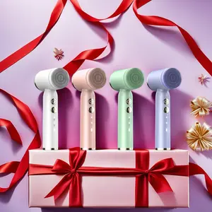 6-In-1 Electric Face Cleansing Brush Set, USB Rechargeable Waterproof Facial Scrubber with LED Display, Ideal Gift for Home & Travel Use