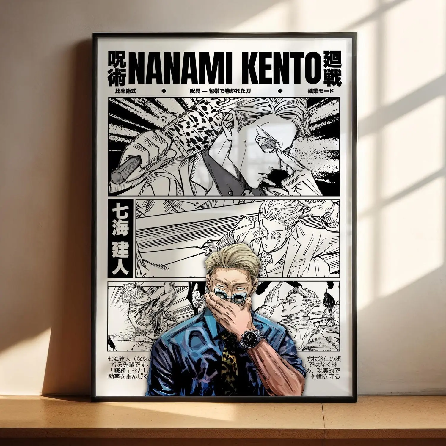Nanami Kento Jujutsu Kaisen Anime Poster JJK Wall Art Gift for Fans (Print only, frame not included)