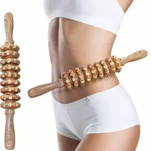 Multifunctional Wooden Massager, Handheld Roller for Fascia, Cellulite, Muscle & Abdomen, Body Therapy, Muscle Belly Relief Tool