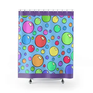 Colorful Bubble Shower Curtain, Fun Bathroom Decor, Vibrant Aquatic Theme, Gift for Kids and Teenagers, Perfect for Summer