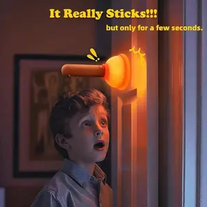 Funny Shape Toilet Plunger Night Light - Rechargeable LED Light, Silicone-Safe Prank Tool, 30min Timer-Set, 30min Working Time, Indoor Halloween Gag Gift