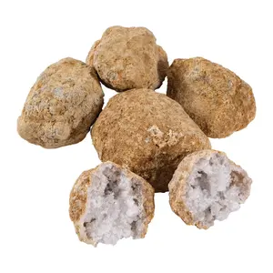 Break-Your-Own Natural Geodes with Colored Rock & Sparkling Chrystals - 12 Pc.