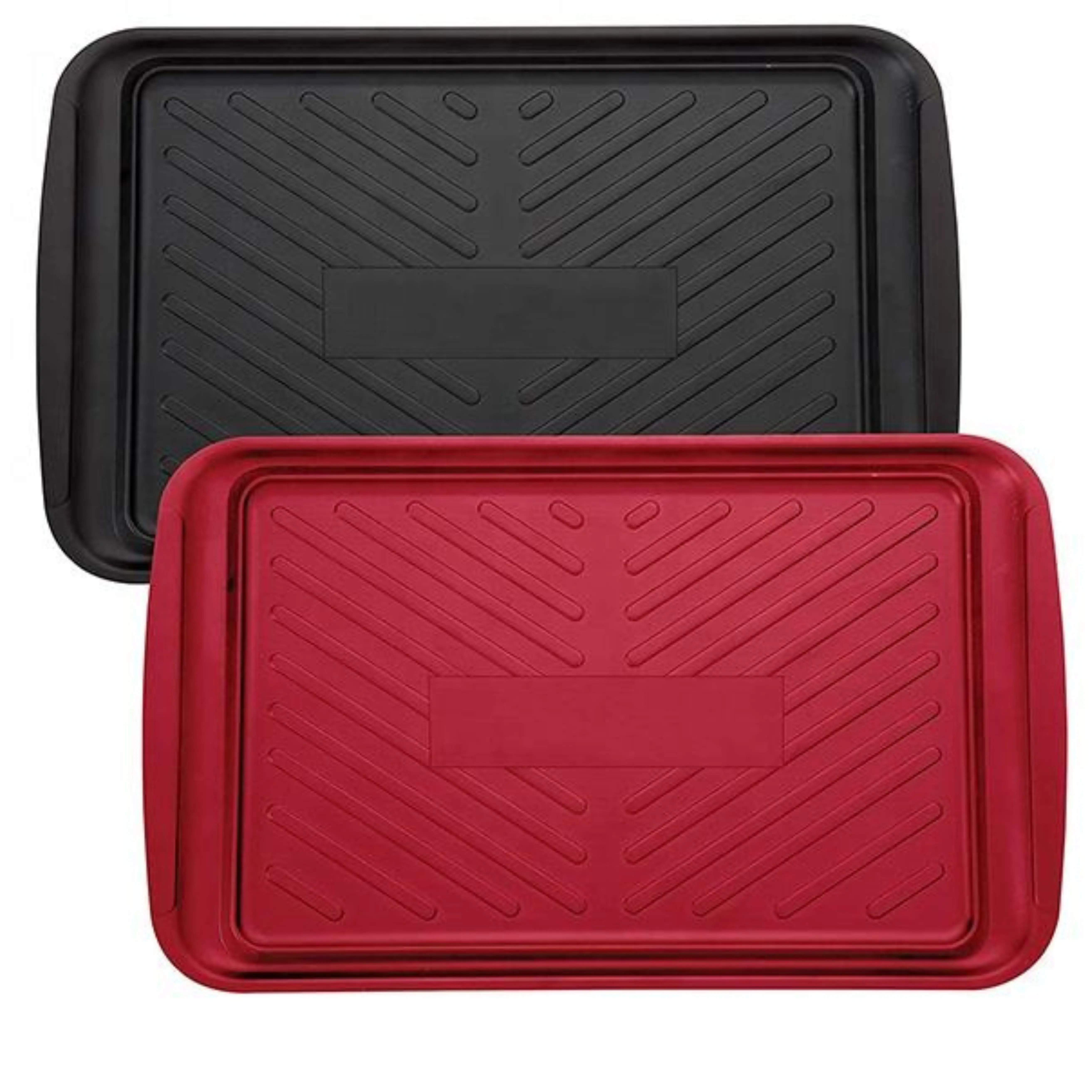 CPK-200 Grilling Prep and Serve Trays, Black and Red Large 17 x 10. 5 Bakeware Meat Peace Set