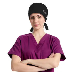 Working Cap Scrub Caps for Women, Nurse Hat Women Ponytail, Scrub Hats with Sweatband Buttons Adjustable Nurse Caps Hair Bonnets Beanie Fitted