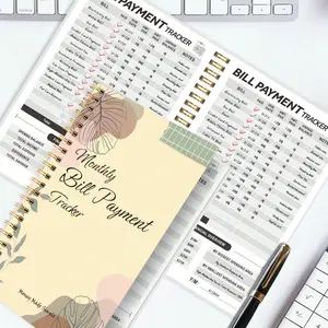 A5 Bill Payment Record Book, Monthly Financial Management Planner, Income Expense Budget List, Family Ledger, Spiral Coil Bill Tracker