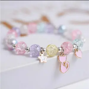 Colorful Stretchy cat beaded Girl Bracelet