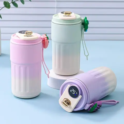 316 Stainless Steel Leakproof Insulated Tumbler - 7-12 Hours Vacuum Insulated Coffee Vacuum Flask, Temp Display, Heat Resistant Portable Drinkware for Camping, Ideal Gift for Students, Fits Plants Storage Needs