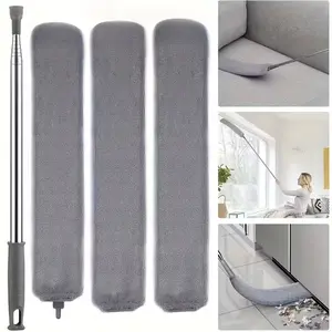 Retractable Gap Duster Cleaning Tool with 2 Microfiber Dusting Cloths Long Handle 60 Inch Washable and Retractable Dusting Brush for Cleaning Under Appliances Furniture Sofas Refrigerator, Appliance Maintenance, Lightweight Duster, Microfiber Cloth