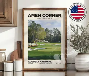 Amen Corner print, Augusta Golf Club Poster Wall Art, Golfing Course UnFramed Poster, Golf Club Decor, Golfer Gift