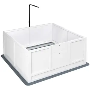 41" x 39" Whelping Box, Retractable Light Stand, Pig Rail, Pee Pad, Adjustable Height Door