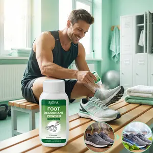 2PCS Foot Fresh Deodorizing Set, Deodorant Spray and Deodorant Powder, Fast Acting, Long-Lasting Deodorization, Fresh Foot Care, Absorbs Large Amounts of Sweat, Removes Foot Odor, Suitable for Stubborn Foot Odor and Shoes, Socks, Low Allergenicity