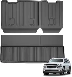 For Chevy Tahoe/GMC Yukon (Not for XL) 2015-2020 , Custom Fit Cargo Mat & Backrest Mat, All-Weather Non-Slip Cargo Liner and Seat Back Cover Protector