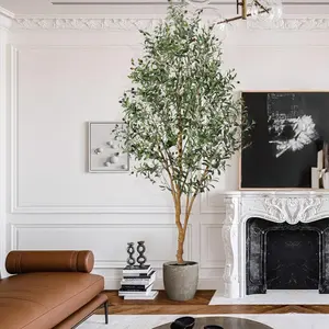 Faux Olive Tree, Tall Olive Tree Plants, Fake Potted Olive Silk Tree, Artificial Olive Trees for Modern Home Office Living Room Floor Decor Decorative Fruit Centerpiece Gift Ornaments 8Ft