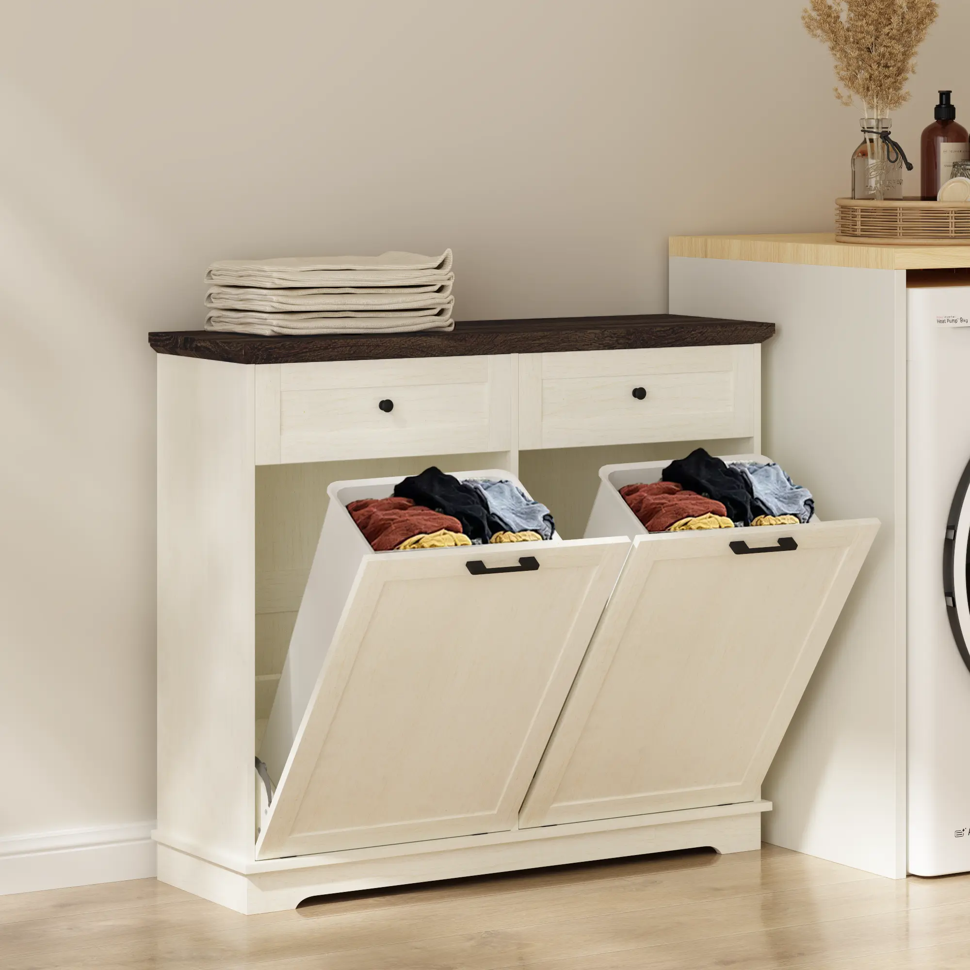 Antique White-Double cabinet