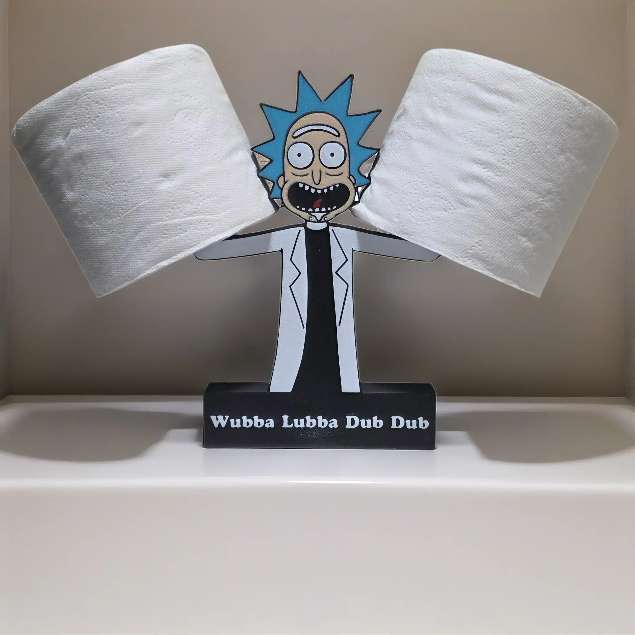 Rick Sanchez TP Holder - "Wubba Lubba Dub Dub" Funny Bathroom Decor "funny bathroom," and "gag gift"