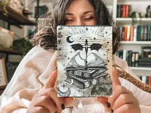 Basgaith War College Sparkly Clear Case Kindle Insert, Glitter Overlay Kindle Paper Insert, Bookish Kindle Accessory