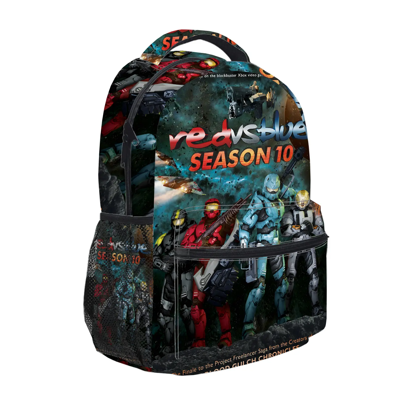 Red vs. Blue Y2K Aesthetic Backpack for Girls, Cute Cartoon Girl Printed School Bag for Teens, Large Capacity Bookbag with Mesh Side Pockets, Lightweight Casual Travel Daypack for Back to School e-134