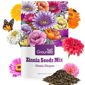 【2026 New】Zinnia Seeds Mix (California Giants & Dahlia), Over 3,000 Seeds, 5 Varieties (Pink, Yellow, Orange, White, Purple), Mixed Colors & Large Blooms, Open Pollinated – Great Gift Idea Garden