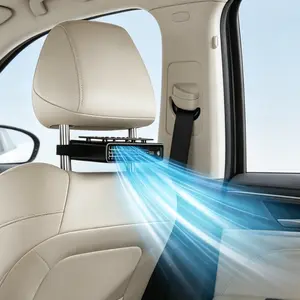 Joytutus Adjustable Car Fan - Summervibes-2026 USB Plug-in Dual Turbo High Wind Power, 5-Speed Adjustment, Magic Tape Easy Installation, Universal Fit ABS Material, Black/Pink Car Interior Accessories
