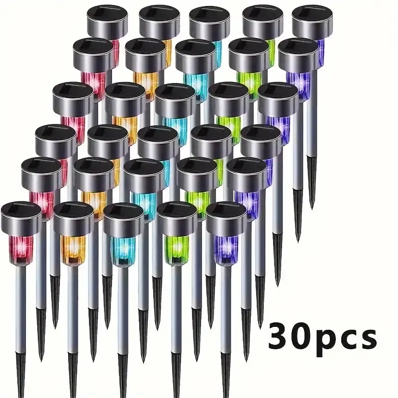 30 Waterproof  Solar Landscape Lawn Lights - Colorful, for Paths, Yd, Holiday Decorations (Christmas, Halloween) and  Gatherings sohochic winter craft birthday wedding desk lamp tent decor unique design gift effect santa claus light-up ornament ideal