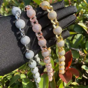 [ICE HUE]18K Gold Vacuum Plated Copper with 5A+ Sri Lanka Zircon Ball Necklace Miami Italy Mexico & Micro Inspired for Women & Men Luxury Jewelry,Daily Wear,Casual Fashion,Gift Idea,,Classic,Hip Hop,Simple,Sporty Style