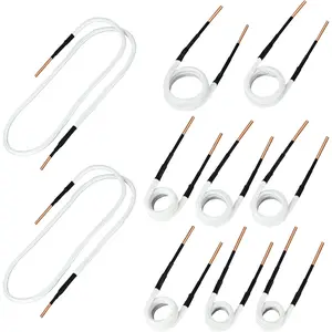 10PCS Induction Heater Coil Kit for Heater, 8 Coils and 2 Free Forming Copper Wires with 1200 ℃   Heat Resistant for For Removing Rusty and Nuts