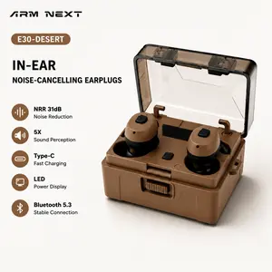 Hot ARM NEXT E30 Smart Noise-Isolating Bluetooth Earplugs with Digital Display – In-Ear Protective Device for Shooters Hunters and Industrial Workers
