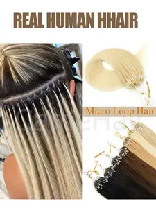 50Pcs 30G Pack Micro Loop Human Hair Extensions, Human Hair Weave, Beaded Accents for Women Microlink Straight Hairpiece Add Volume and Length brown, jet black for Halloween Christmas party