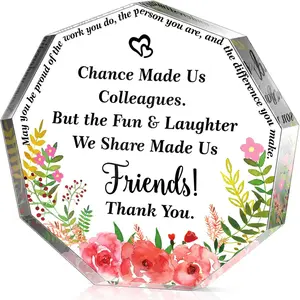 Thank You Gifts for Women Appreciation Gifts for Coworker Employee Nurse Teacher Leader Boss Inspirational Quotes Acrylic Desk Decor for Home Office Farewell Retirement