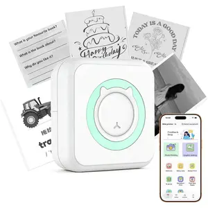 Mini Sticker Maker Machine Portable Bluetooth Thermal Printer for Labels POS Journaling Pocket Sized Wireless Printer with Multiple Templates