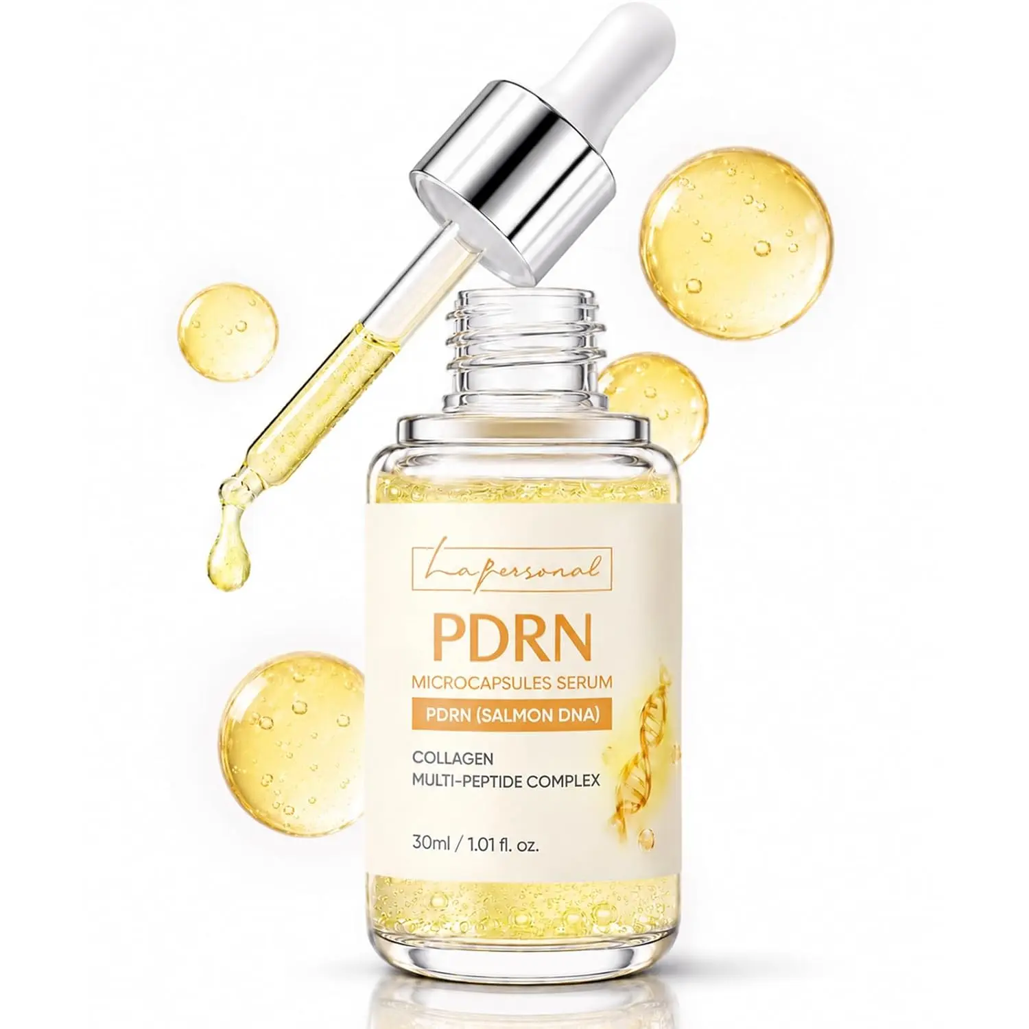 PDRN Microcapsules Serum – Salmon DNA Facial Serum with Peptides & Hyaluronic Acid | Supports Skin Renewal & Plumping | Fine Lines & Skin Tone Care | Lightweight, Fast-Absorbing Formula | 1.01 fl. oz.
