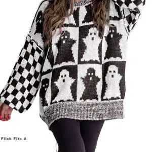 Ghost Season Plaid Sweater