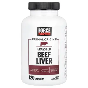 Force Factor Primal Origins™, Grass-Fed Beef Liver, 120 Capsules (750 mg per Capsule)