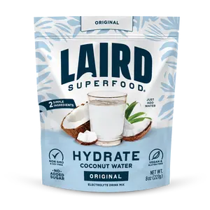 Laird Superfood HYDRATE Coconut Water Powder Drink Supplement with Coconut Water and Aquamin, All Natural, No Added Sugars, Gluten-Free, Non-GMO, Vegan, 8oz Healthy