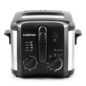 Electric Deep Fryer for Home Use, 2.5 Liter 1500W Small Deep Fryer with Basket, Adjustable Temperature & Time, Lid with View Window and Odor Free Filter