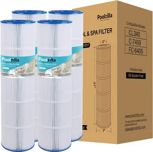 Poolzilla Replacement Pool Filter Cartridge, Compatible with Unicel C-7459, Jandy CL 340, PJAN85, Filbur FC-6405, FC-0800, A0557900, R0554500, Aladdin 18504, APCC7352