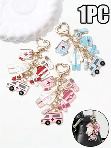Nurse Doctor Theme Alloy Pendant, Keychain, Women's Decorative Charm with Clip, International Nurses Day Perfect Gift