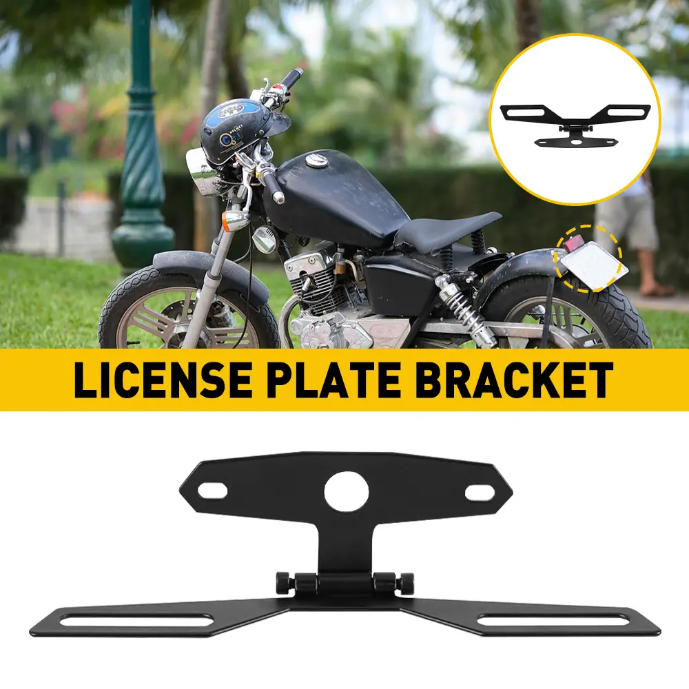 Adjustable Motorcycle License Tidy Plate Mount Bracket Rear Tail Mount Flip Up Universal