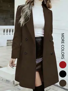 Women's Long Sleeve Button Coat, Casual Loose Design, Perfect for Autumn & Winter, Fashion Outdoor Streetwear Outerwear Jackets