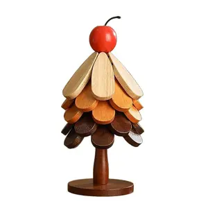 Premium Heat Resistant Trivet for Dining Table Creative Tree Design Solid Wood Hot Pad for Pots and Pans Perfect Festival Gift